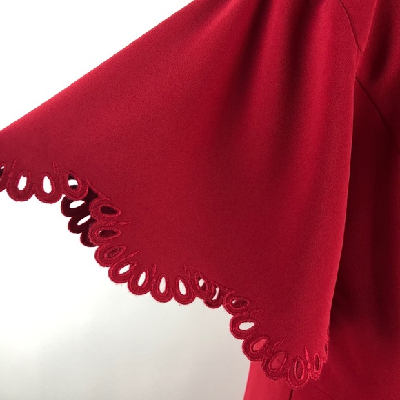 H&M Red Short Sleeve Fit And Flare Midi Dress - Picture 4 of 15